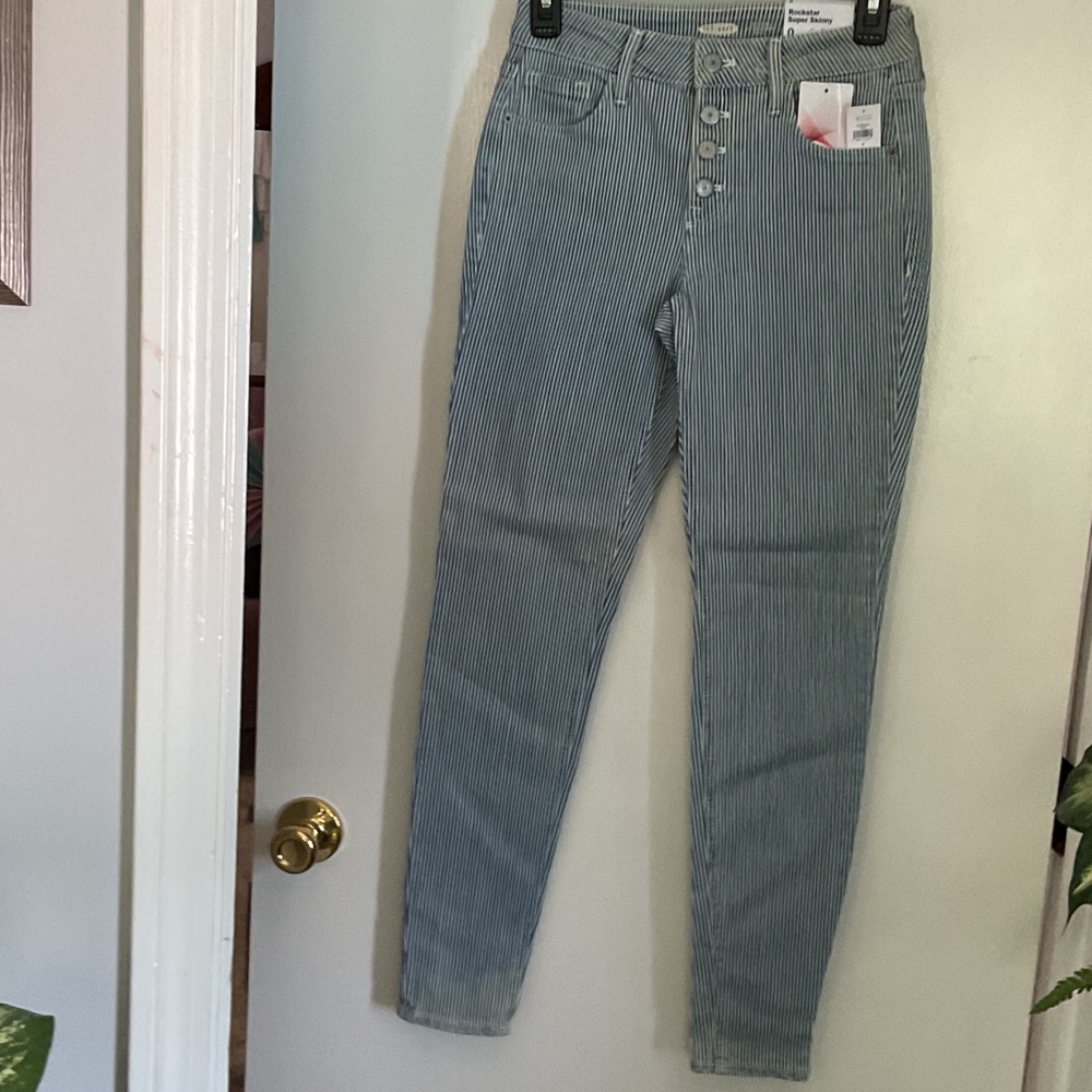 Old Navy Blue Striped Skinny Pants
